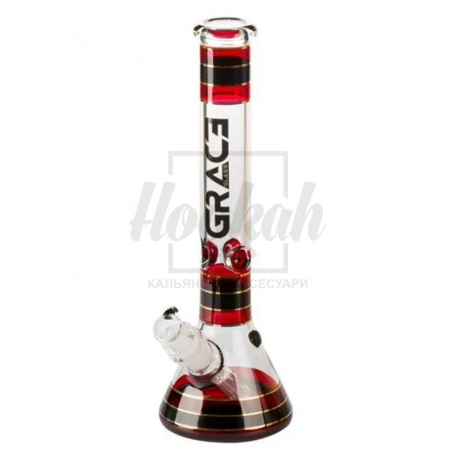Бонг стеклянный Grace Glass Striped Series Red