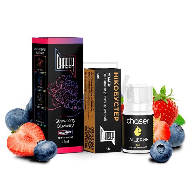 Жидкость Набор Chaser Black Strawberry Blueberry (Клубника Черника) 30мл 5%
