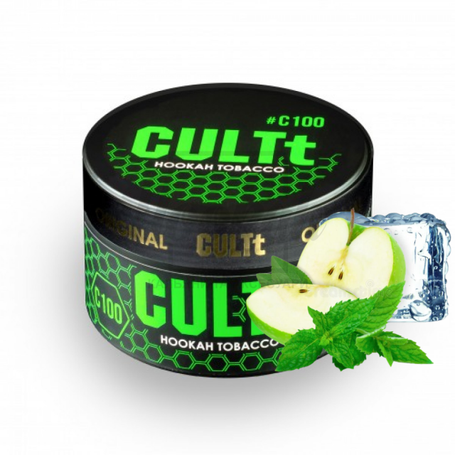 Тютюн CULT C100 Green Apple Ice (Яблуко Лід) 100 г
